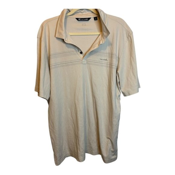 Travis Mathew Shirt Men's Size XXL Polo Golf White tan - Picture 1 of 5